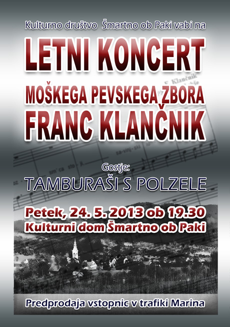 Vabljeni na letni koncert MoPZ Franc Klančnik